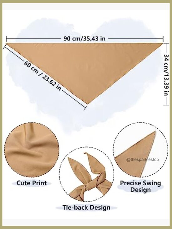 3-Piece Tie-Back Triangle Hair Scarf Set - Boho Head Kerchief for Styling main image 4